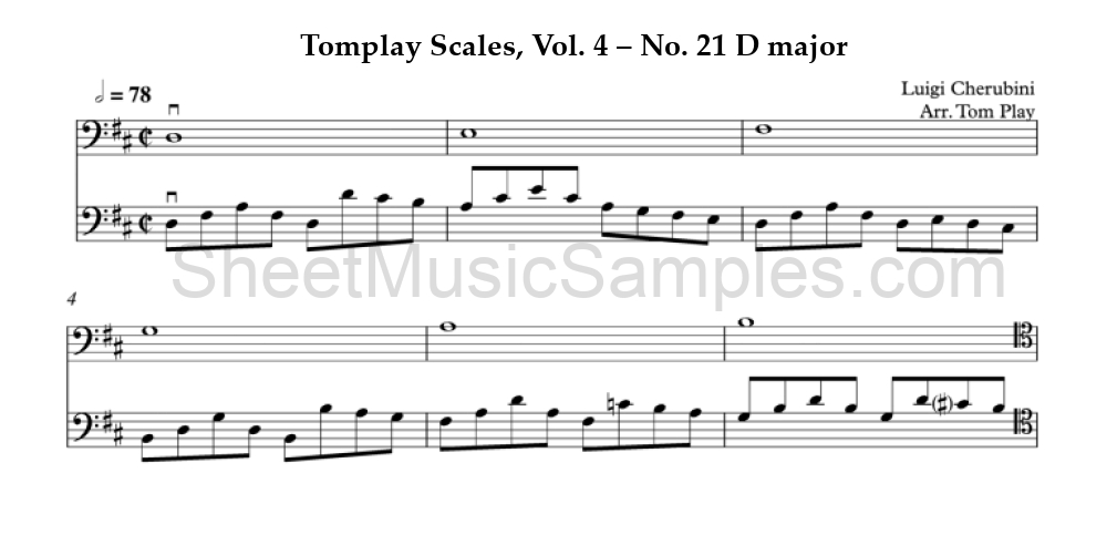 Tomplay Scales, Vol. 4 – No. 21 D major