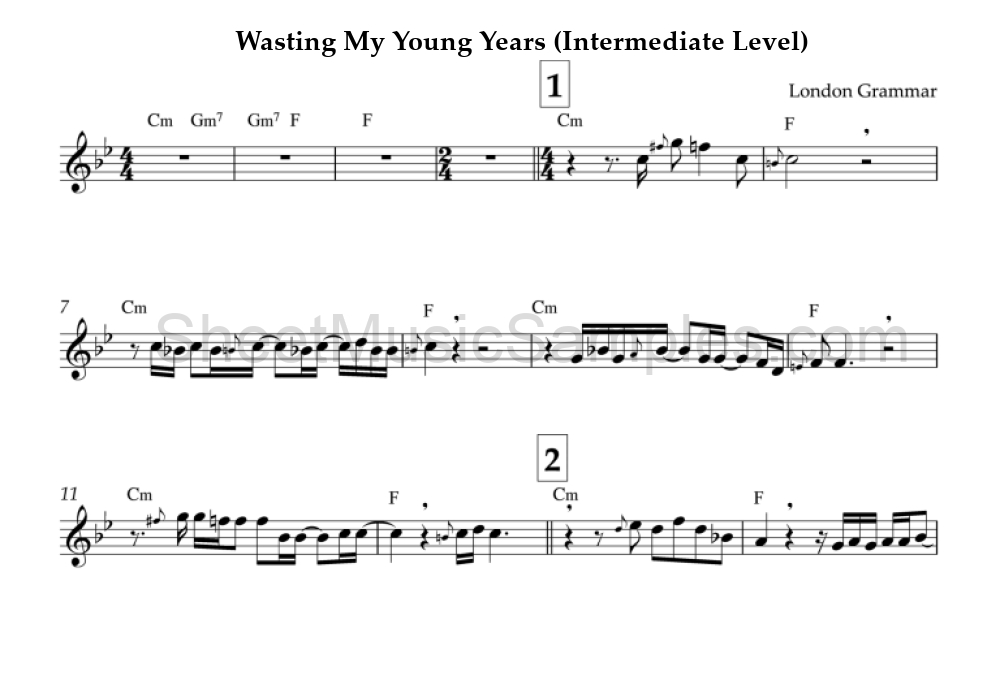 Wasting My Young Years (Intermediate Level)