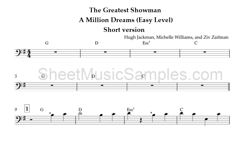 The Greatest Showman - A Million Dreams (Easy Level) - Short version