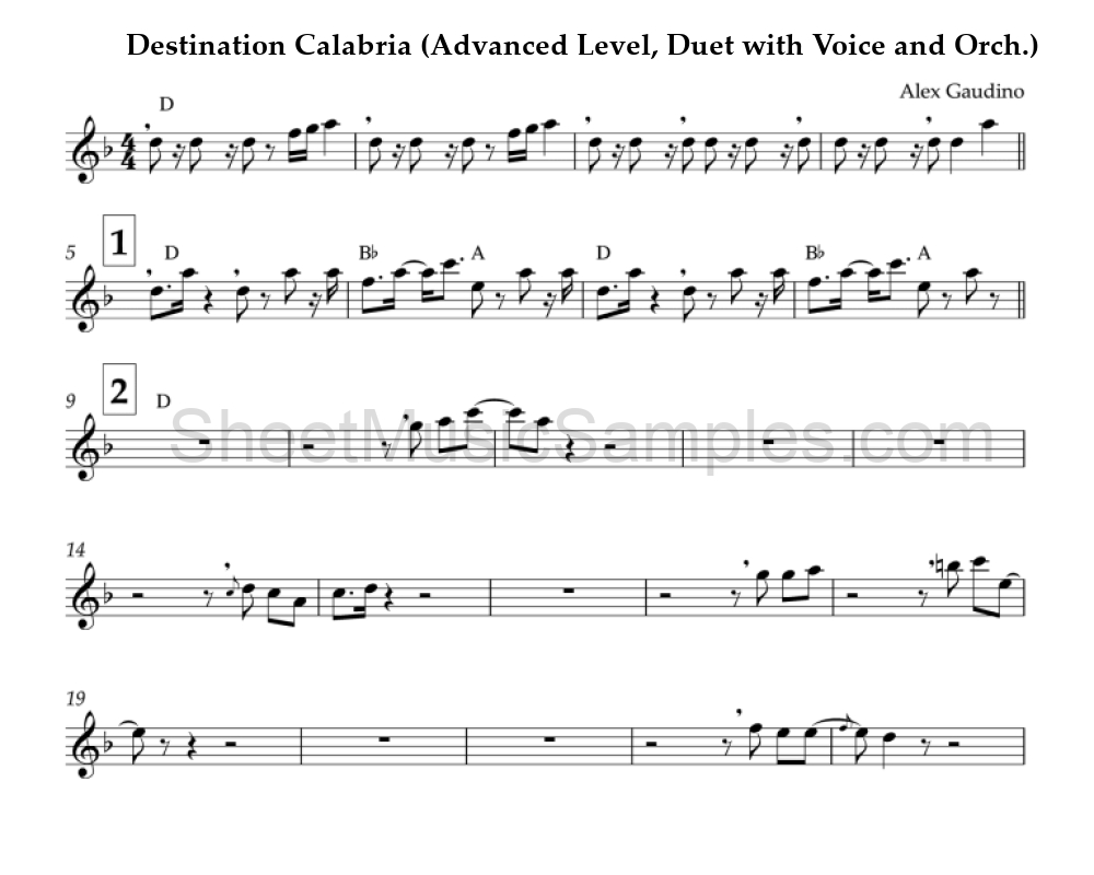 Destination Calabria (Advanced Level, Duet with Voice and Orch.)