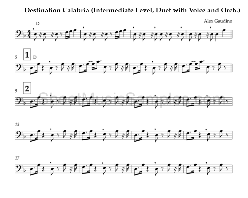 Destination Calabria (Intermediate Level, Duet with Voice and Orch.)