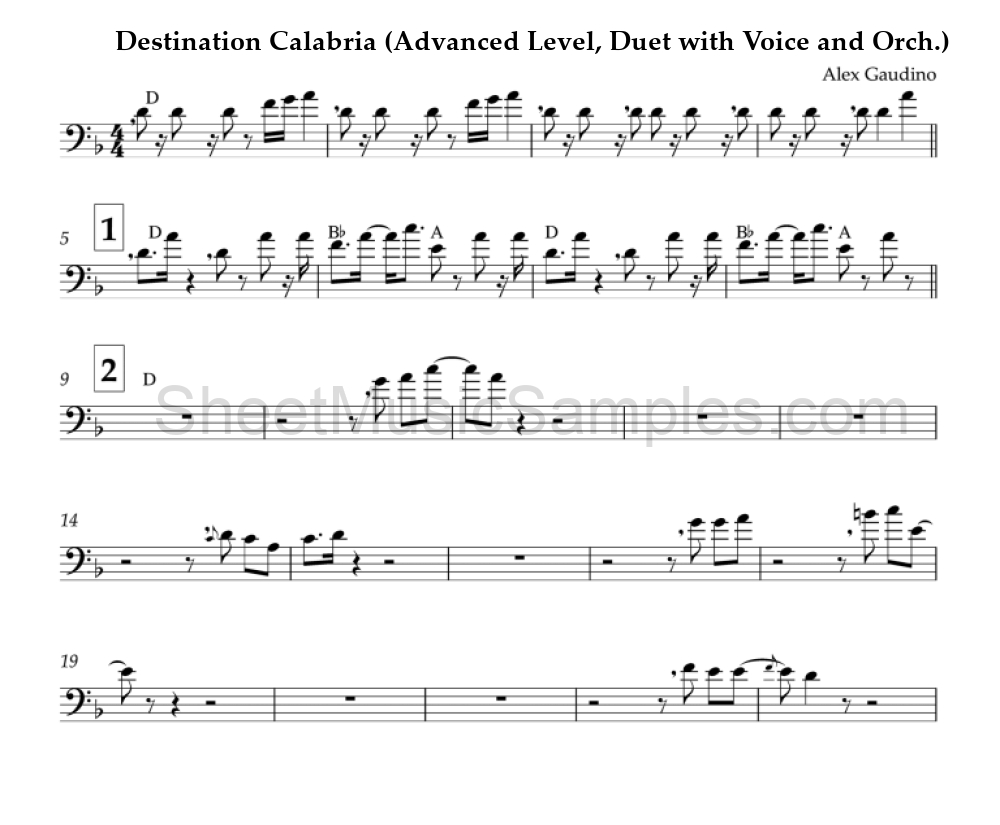 Destination Calabria (Advanced Level, Duet with Voice and Orch.)