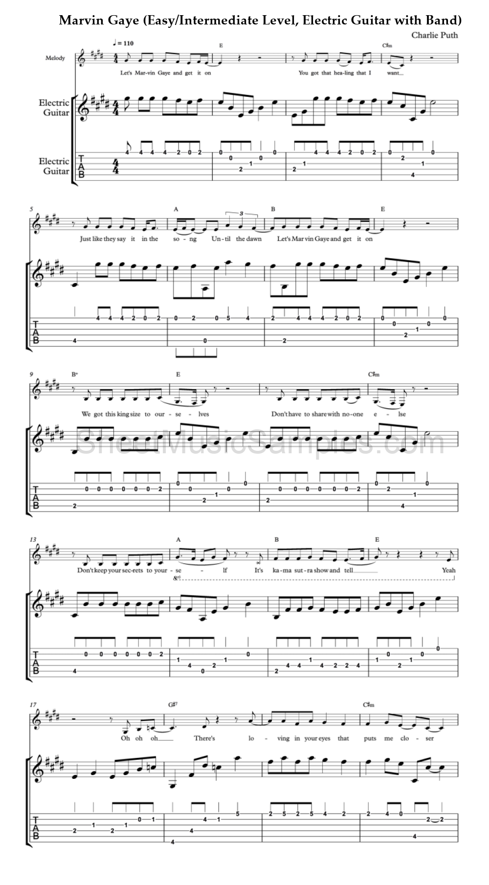 Marvin Gaye (Easy/Intermediate Level, Electric Guitar with Band)