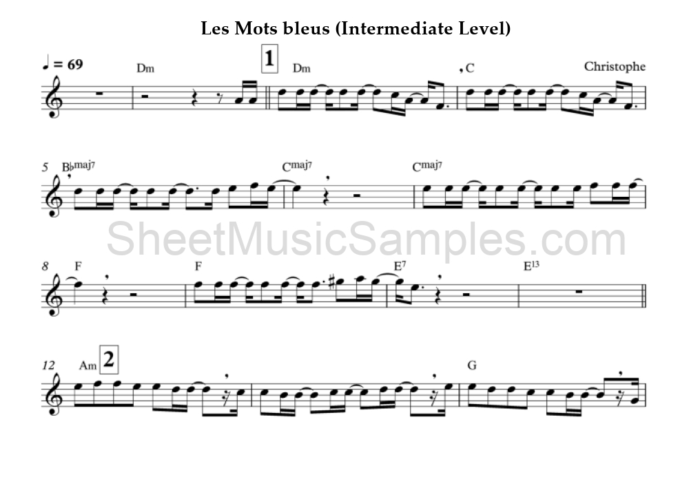 Les Mots bleus (Intermediate Level)