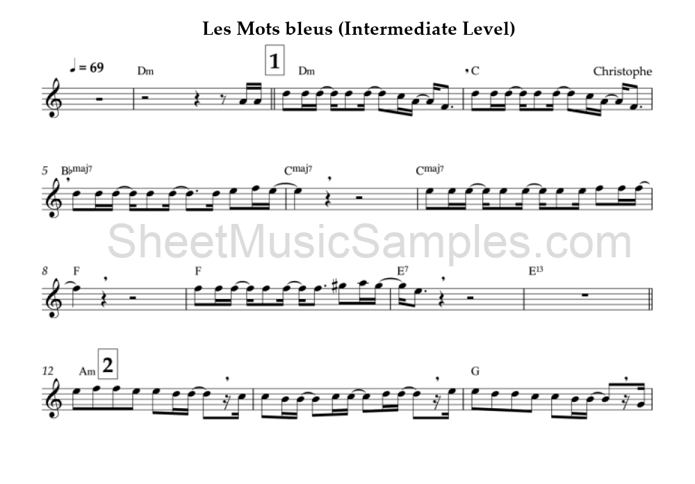 Les Mots bleus (Intermediate Level)