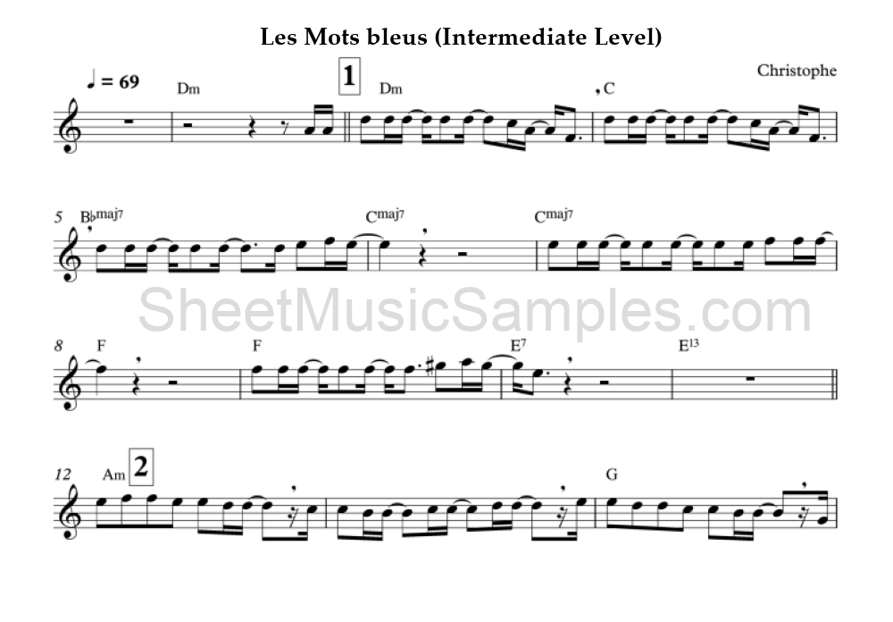 Les Mots bleus (Intermediate Level)