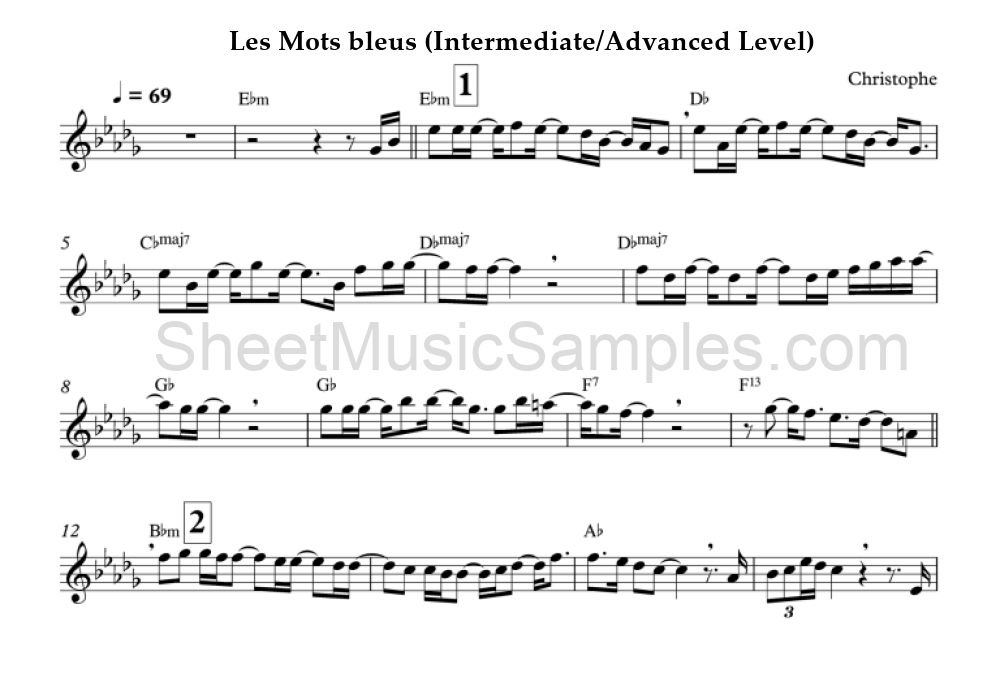 Les Mots bleus (Intermediate/Advanced Level)