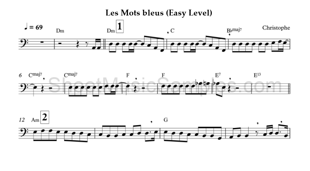 Les Mots bleus (Easy Level)