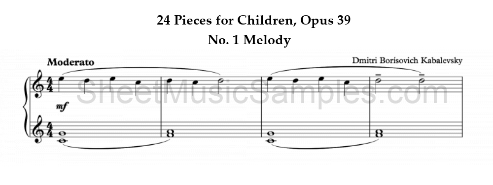 24 Pieces for Children, Opus 39 - No. 1 Melody