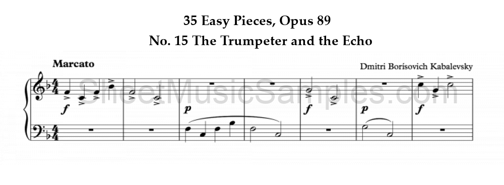 35 Easy Pieces, Opus 89 - No. 15 The Trumpeter and the Echo