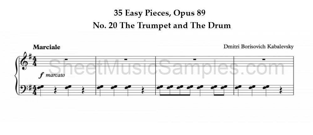 35 Easy Pieces, Opus 89 - No. 20 The Trumpet and The Drum