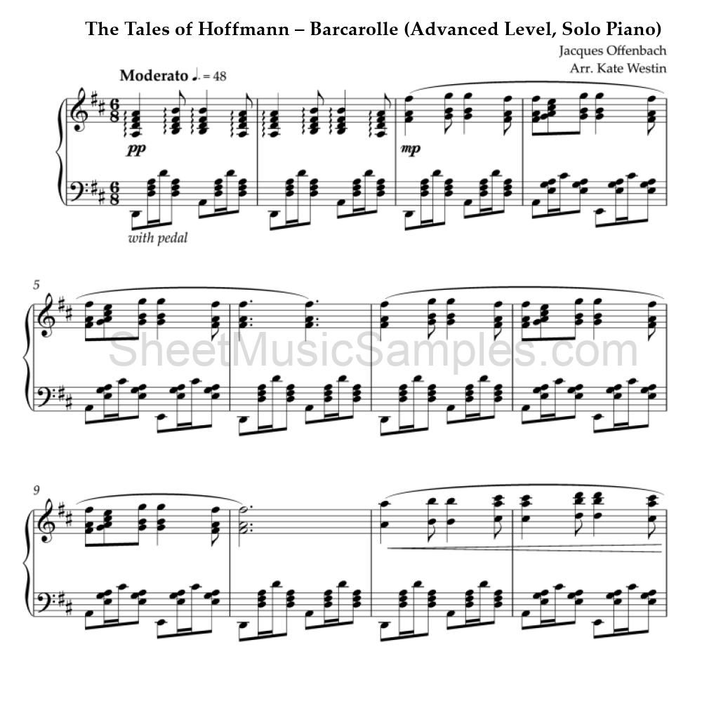 The Tales of Hoffmann – Barcarolle (Advanced Level, Solo Piano)