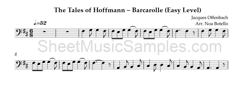 The Tales of Hoffmann – Barcarolle (Easy Level)