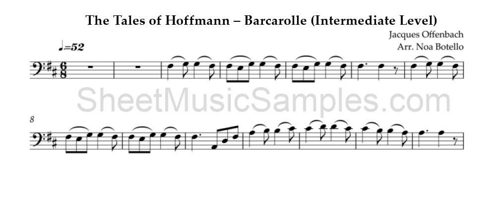 The Tales of Hoffmann – Barcarolle (Intermediate Level)