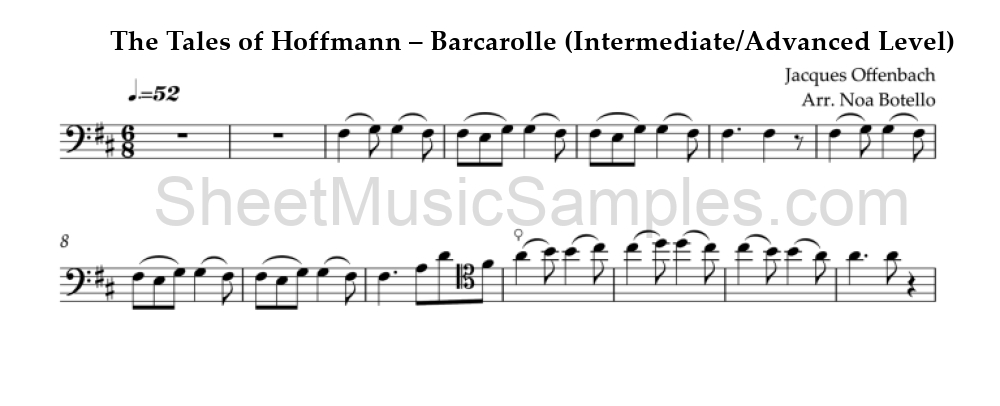 The Tales of Hoffmann – Barcarolle (Intermediate/Advanced Level)