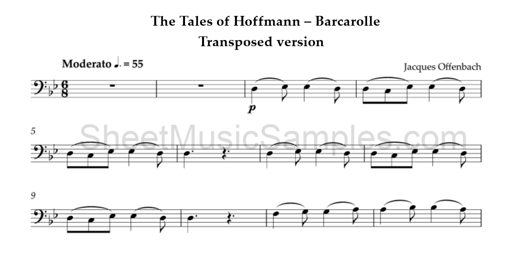 The Tales of Hoffmann – Barcarolle - Transposed version