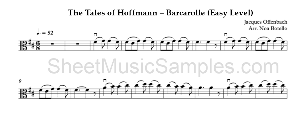 The Tales of Hoffmann – Barcarolle (Easy Level)