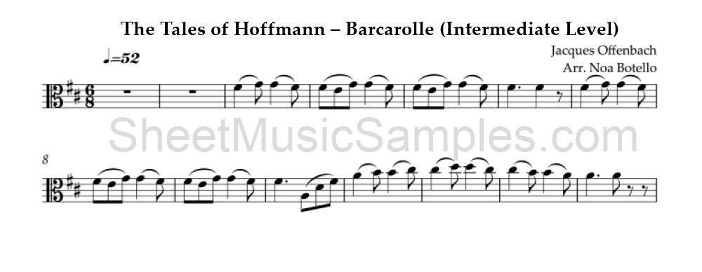 The Tales of Hoffmann – Barcarolle (Intermediate Level)