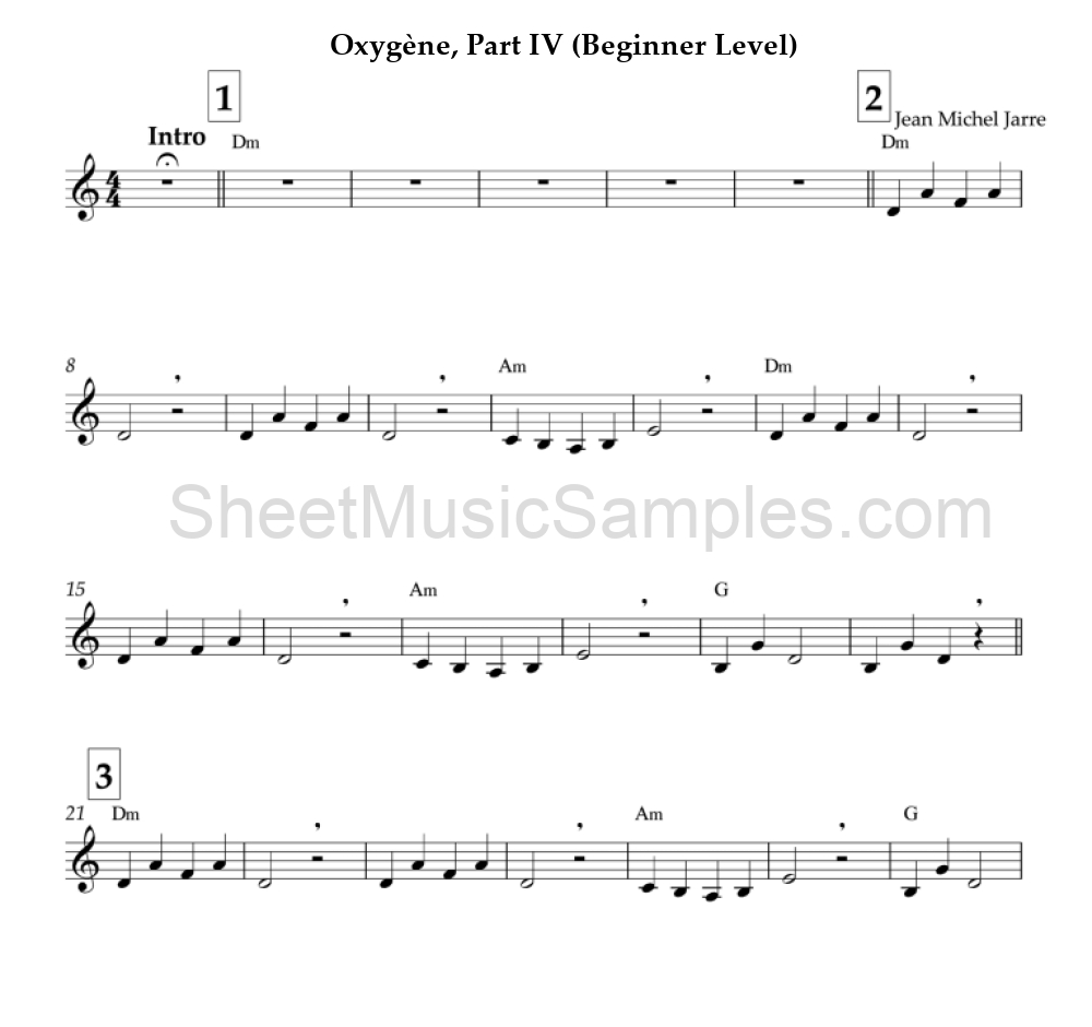 Oxygène, Part IV (Beginner Level)