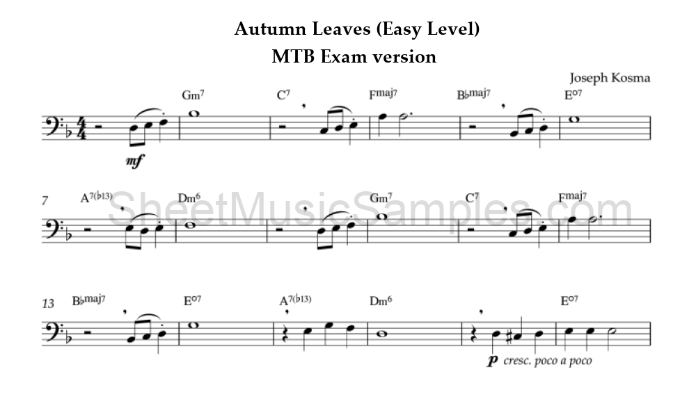 Autumn Leaves (Easy Level) - MTB Exam version