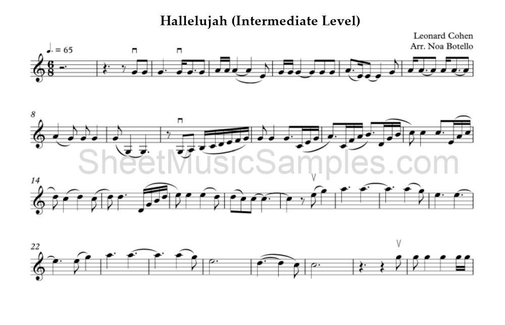 Hallelujah (Intermediate Level)