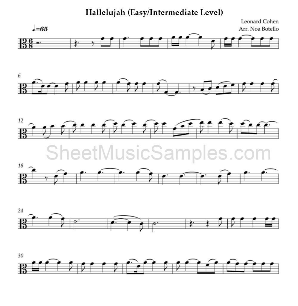 Hallelujah (Easy/Intermediate Level)