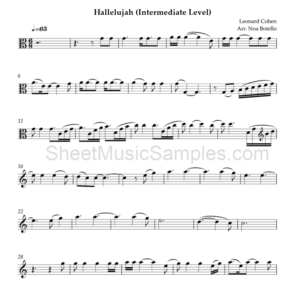 Hallelujah (Intermediate Level)