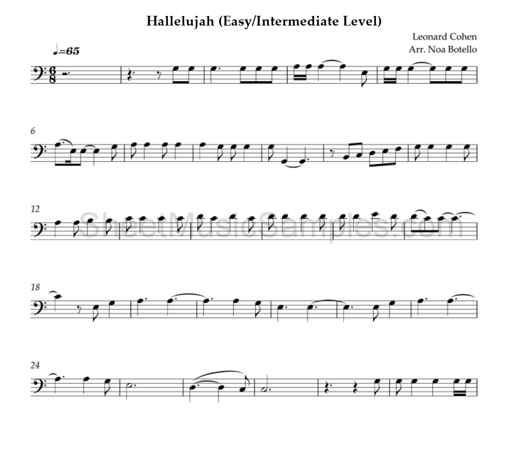 Hallelujah (Easy/Intermediate Level)