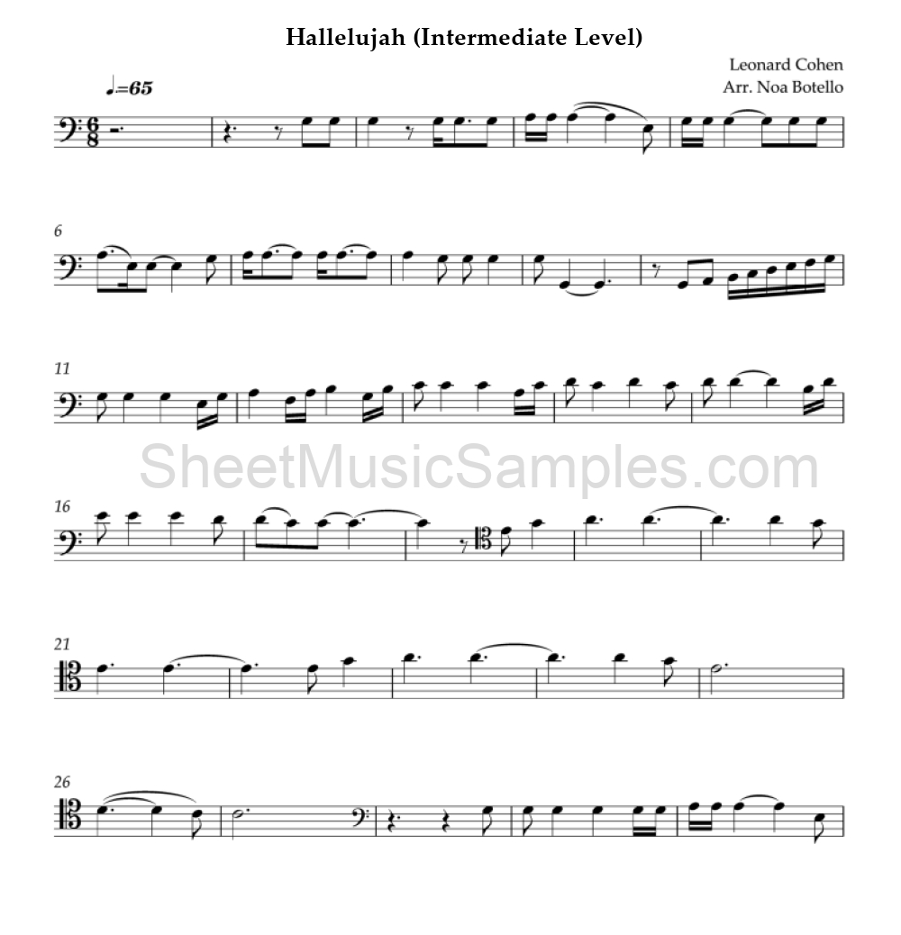 Hallelujah (Intermediate Level)