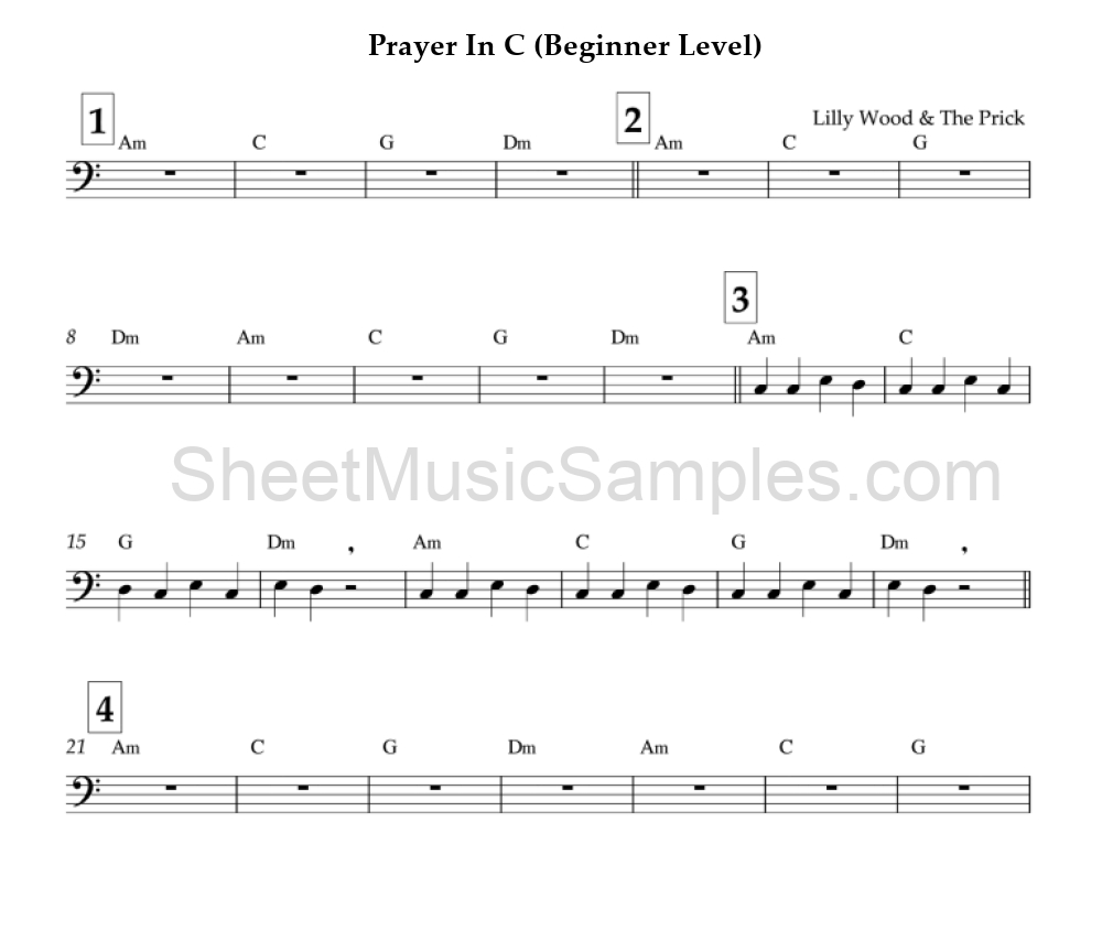 Prayer In C (Beginner Level)