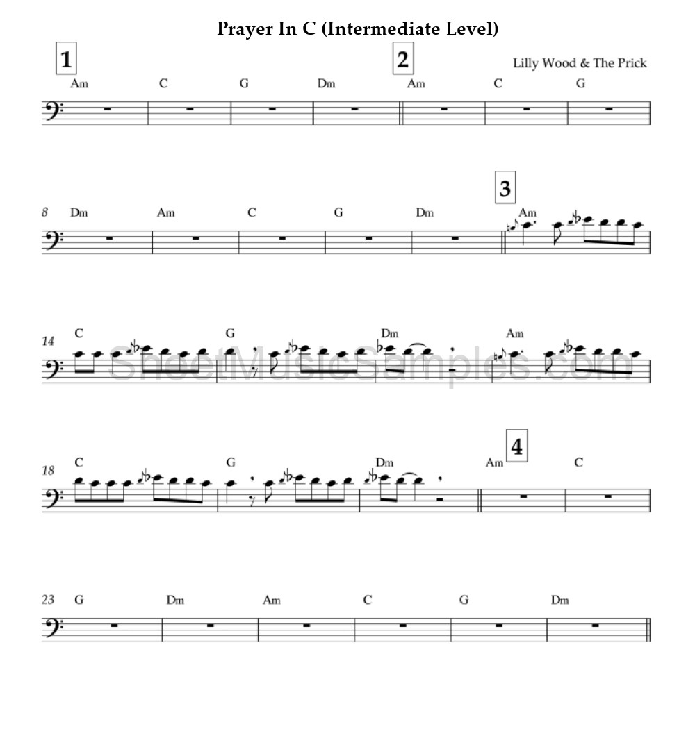 Prayer In C (Intermediate Level)