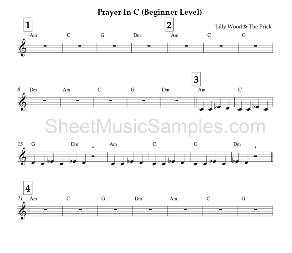 Prayer In C (Beginner Level)