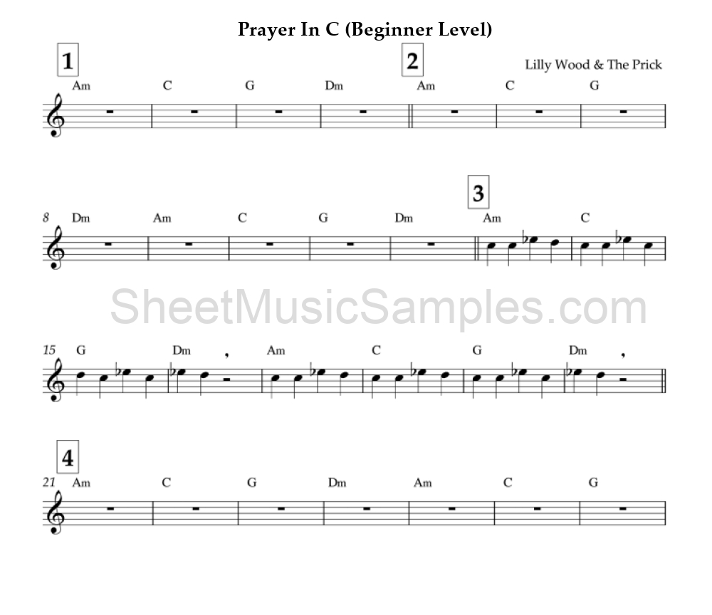 Prayer In C (Beginner Level)