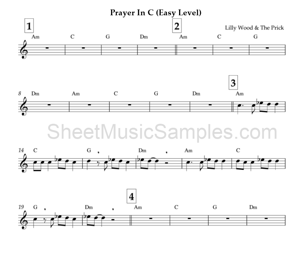 Prayer In C (Easy Level)