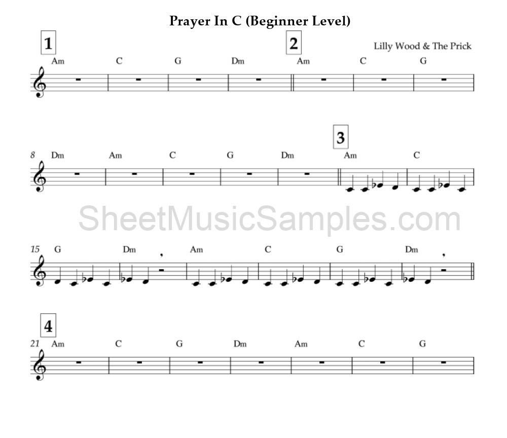 Prayer In C (Beginner Level)