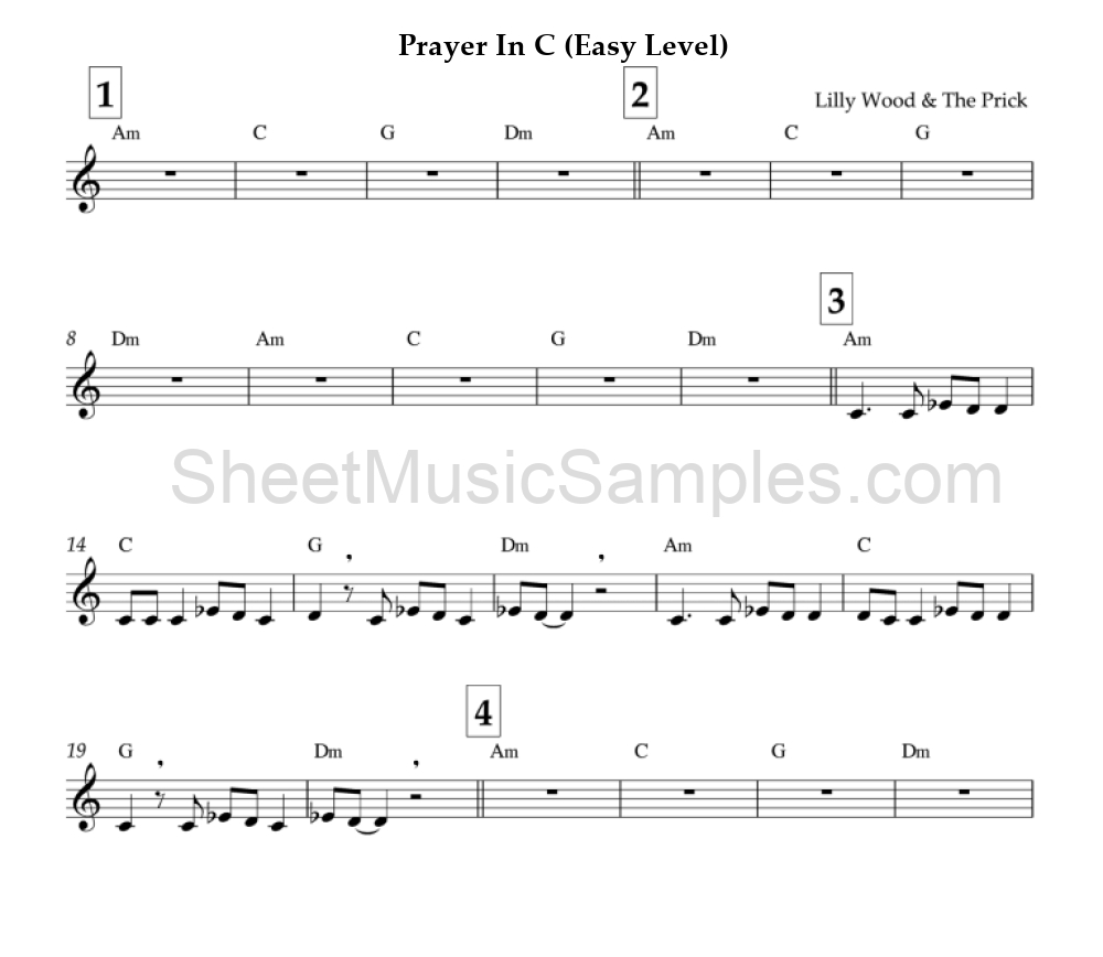 Prayer In C (Easy Level)