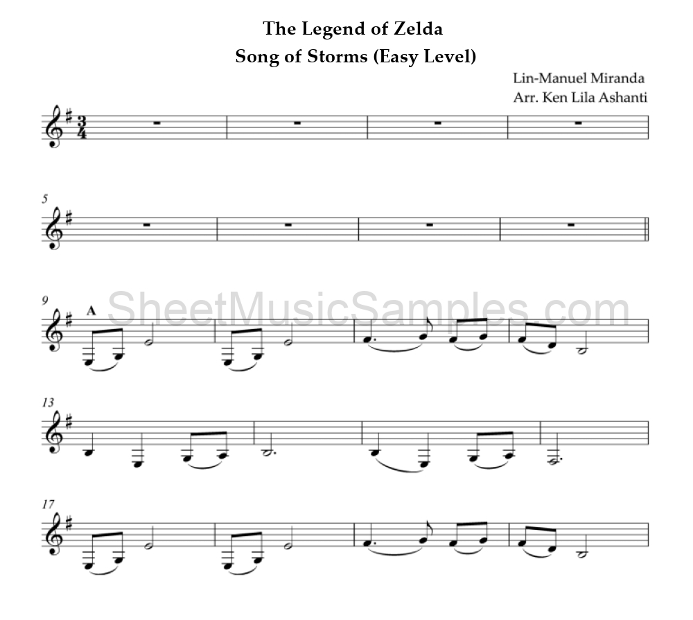 The Legend of Zelda - Song of Storms (Easy Level)