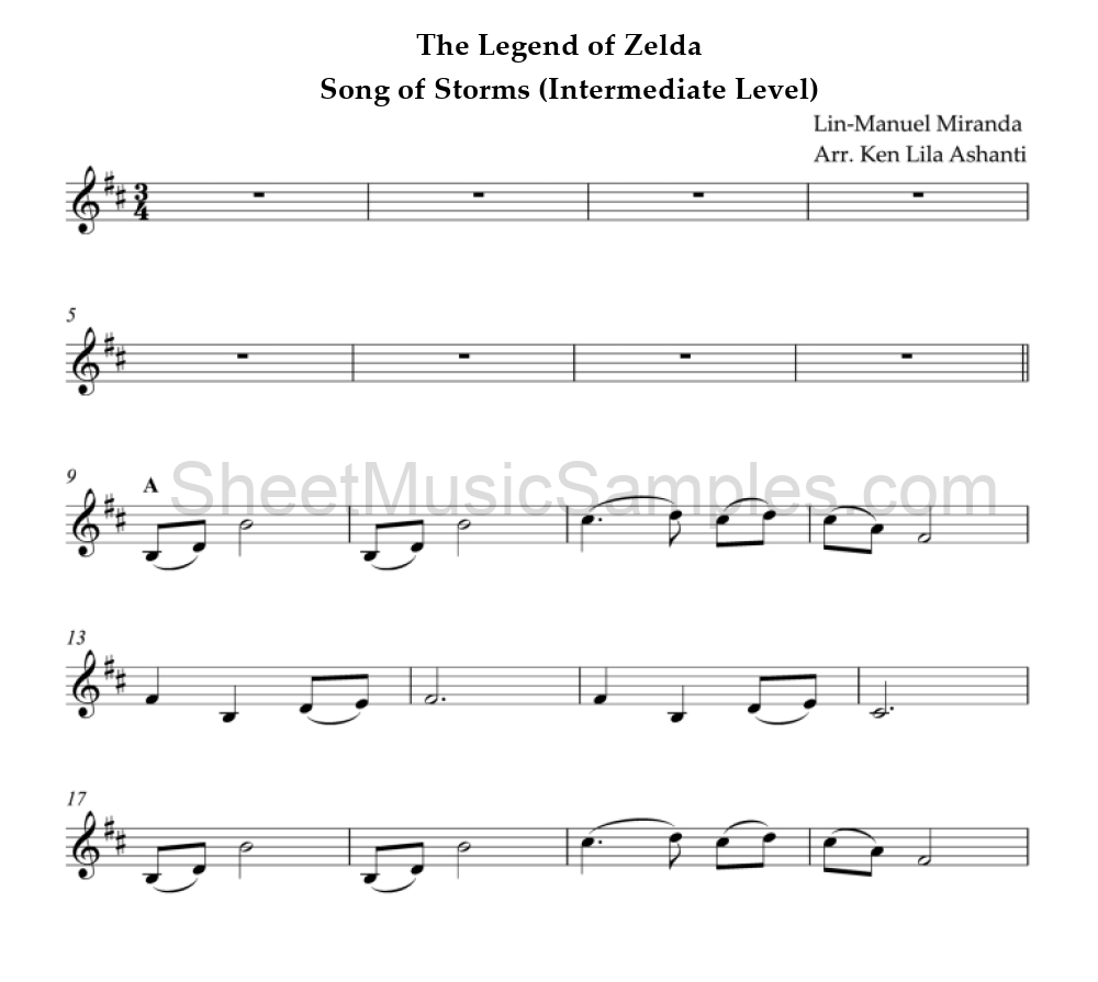 The Legend of Zelda - Song of Storms (Intermediate Level)