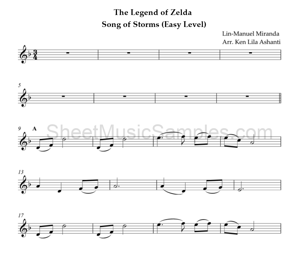 The Legend of Zelda - Song of Storms (Easy Level)