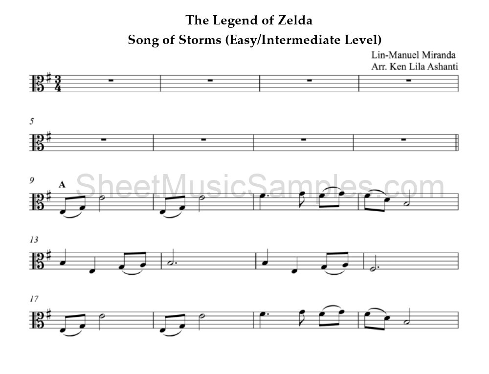 The Legend of Zelda - Song of Storms (Easy/Intermediate Level)