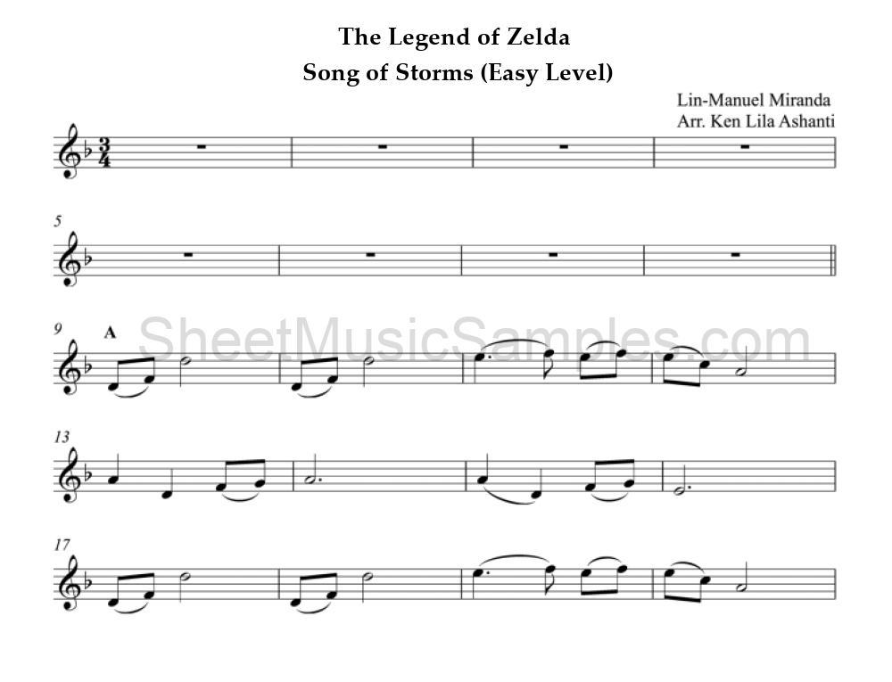 The Legend of Zelda - Song of Storms (Easy Level)