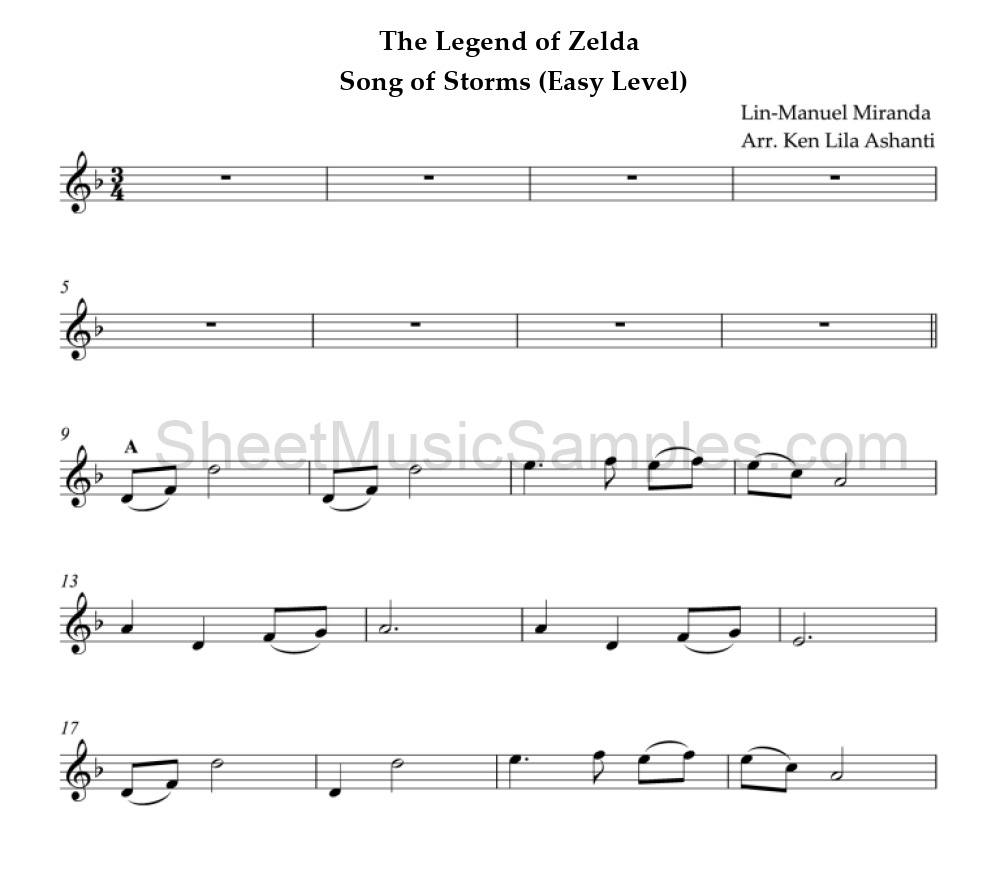 The Legend of Zelda - Song of Storms (Easy Level)