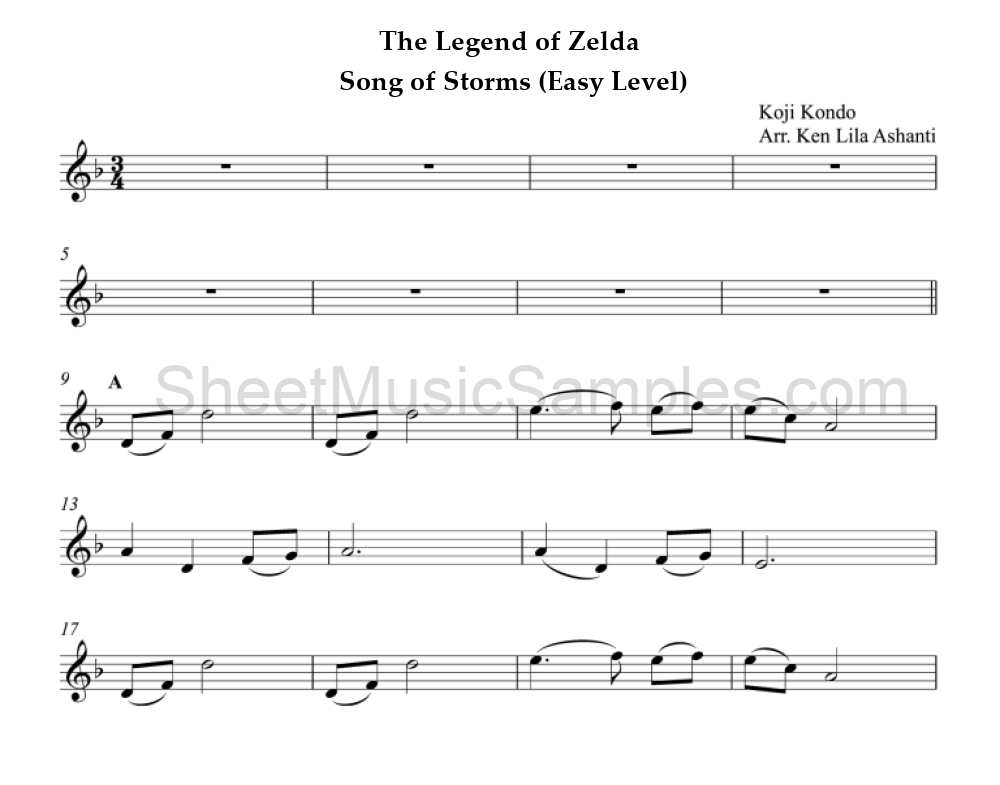 The Legend of Zelda - Song of Storms (Easy Level)