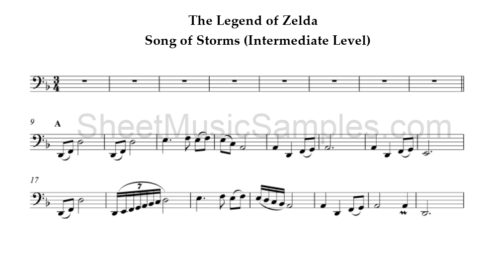 The Legend of Zelda - Song of Storms (Intermediate Level)