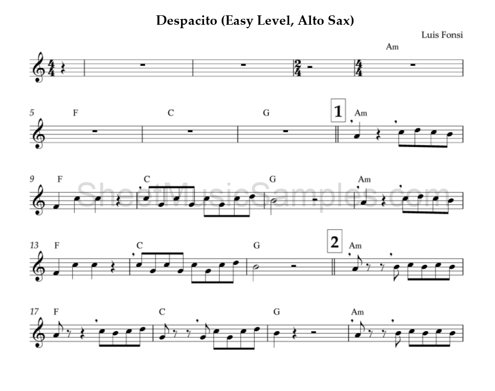 Despacito (Easy Level, Alto Sax)