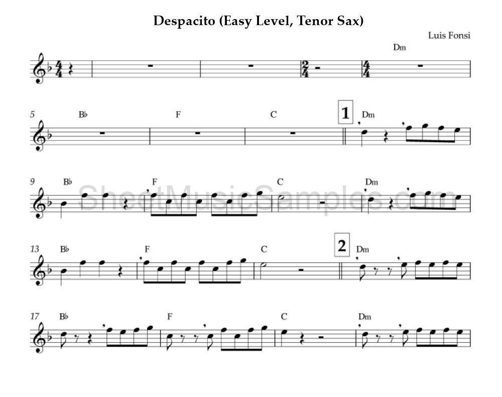 Despacito (Easy Level, Tenor Sax)