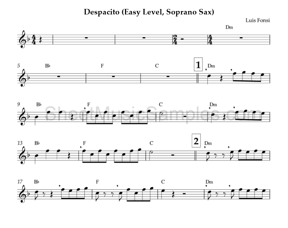 Despacito (Easy Level, Soprano Sax)