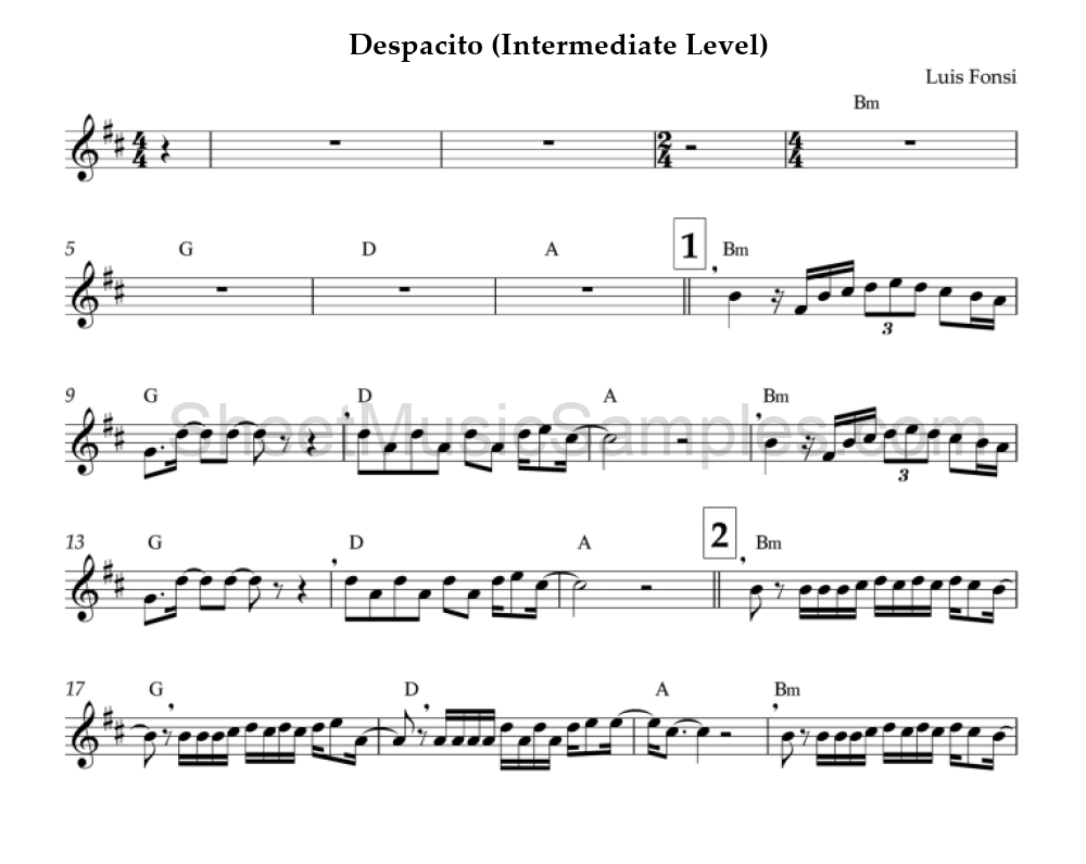 Despacito (Intermediate Level)