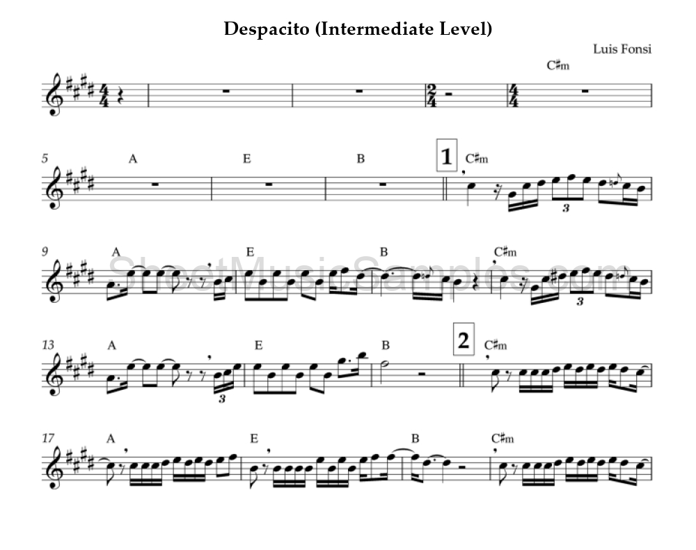 Despacito (Intermediate Level)