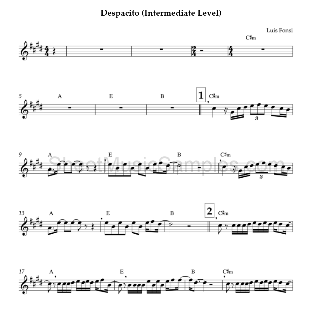 Despacito (Intermediate Level)